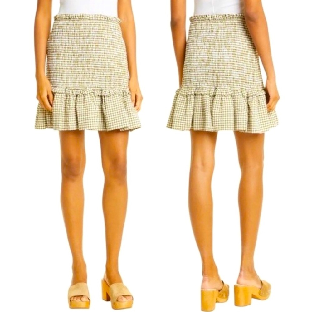 BNWT VERONICA BEARD smocked gingham skirt